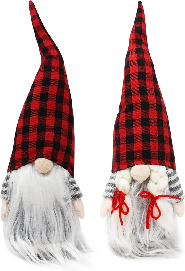 2pcs Couple Plush Gnome Ornaments Tabletop 4 2pcs Couple Plush Gnome Ornaments Tabletop - Image 2
