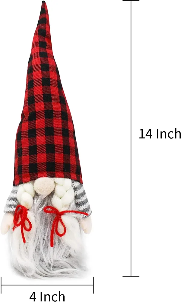 2pcs Couple Plush Gnome Ornaments Tabletop 6 2pcs Couple Plush Gnome Ornaments Tabletop - Image 4