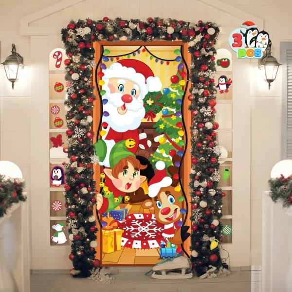 Christmas Door Cover With Window Clings 8 Christmas Door Cover With Window Clings - Image 6