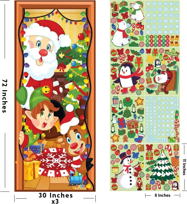 Christmas Door Cover With Window Clings 4 Christmas Door Cover With Window Clings - Image 2