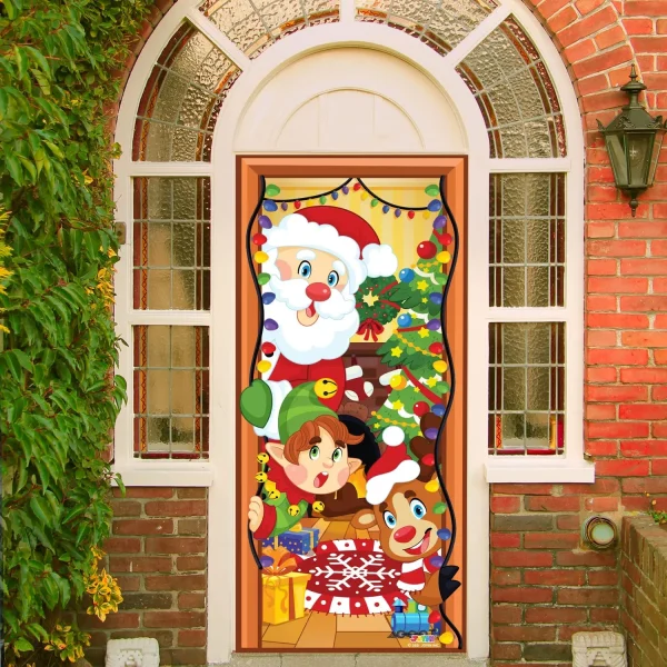 Christmas Door Cover With Window Clings 5 Christmas Door Cover With Window Clings - Image 3