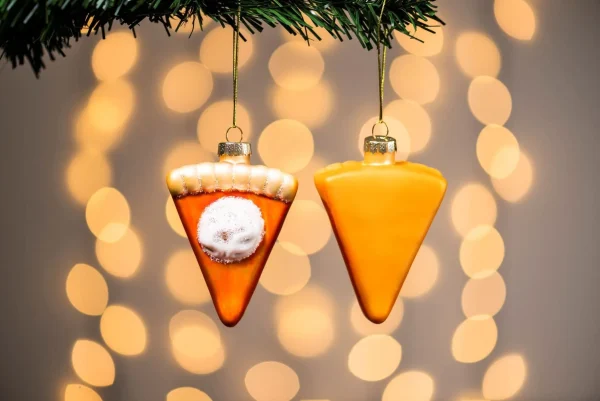 Christmas Glass Pumpkin Pie Ornament, 2Pcs 3 Christmas Glass Pumpkin Pie Ornament, 2Pcs
