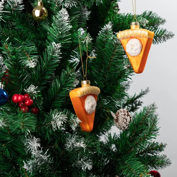 Christmas Glass Pumpkin Pie Ornament, 2Pcs 4 Christmas Glass Pumpkin Pie Ornament, 2Pcs - Image 2