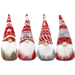 4pcs Red And Grey Plush Swedish Santa 8 4pcs Red And Grey Plush Swedish Santa -Christmas Decorations Christmas Gnome Swedish Santa Tomte Red and Grey Ornaments 3 result 600x600 1