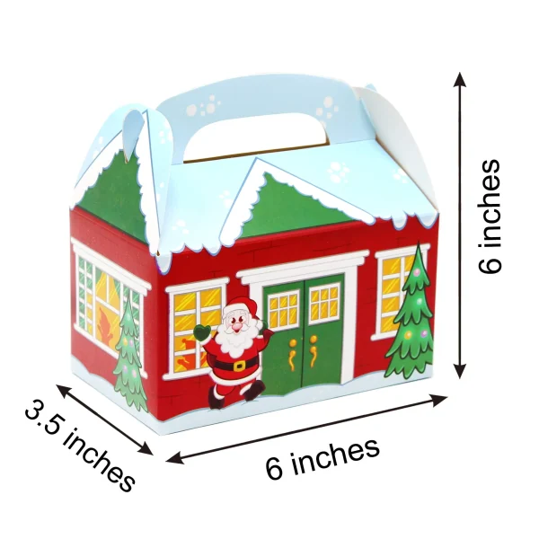 24pcs 3D Christmas House Cardboard Christmas Treat Boxes 8 24pcs 3D Christmas House Cardboard Christmas Treat Boxes - Image 6