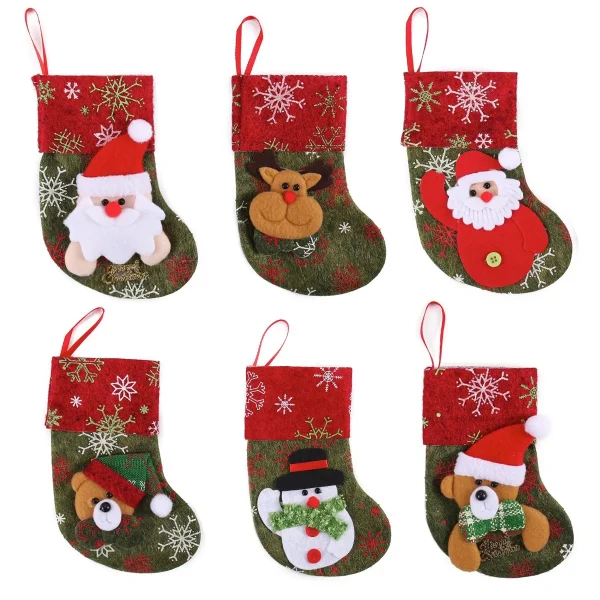 12pcs 3D Mini Christmas Stockings Decoration 3 12pcs 3D Mini Christmas Stockings Decoration