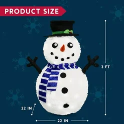3ft 100 LED Collapsible Snowman Yard Decoration Lighted 13 3ft 100 LED Collapsible Snowman Yard Decoration Lighted -Christmas Decorations Collapsible Snowman LED Yard Light 3ft 1 600x600 1