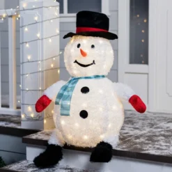 Collapsible LED Light Up Snowman Decoration 30in -Christmas Decorations Collapsible Snowman LED Yard Light for Christmas 30in 3 600x600 1