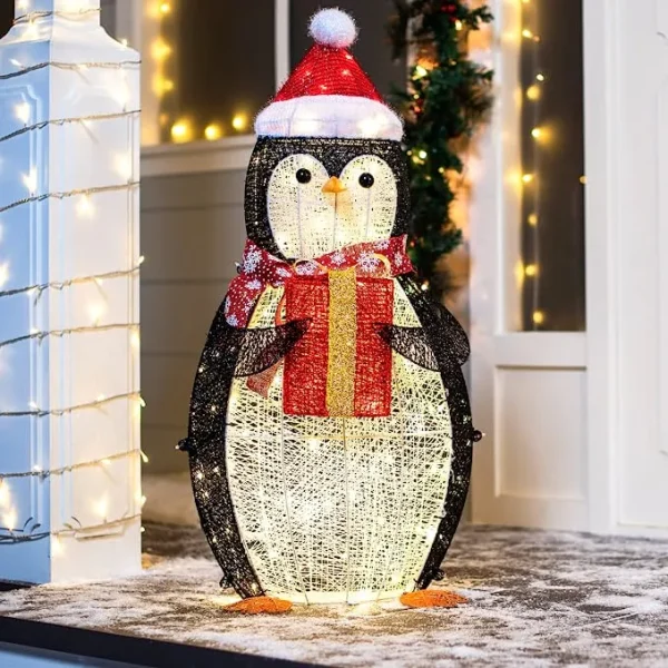 Light Up Penguin Christmas Decoration 3ft 3 Light Up Penguin Christmas Decoration 3ft