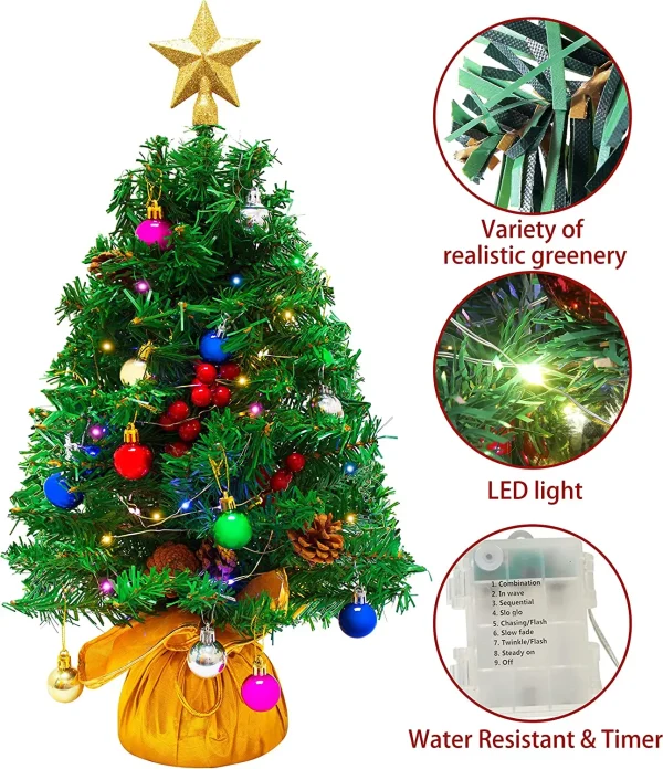 50 Multicolor LED DIY Tabletop Christmas Tree 24in 4 50 Multicolor LED DIY Tabletop Christmas Tree 24in - Image 2