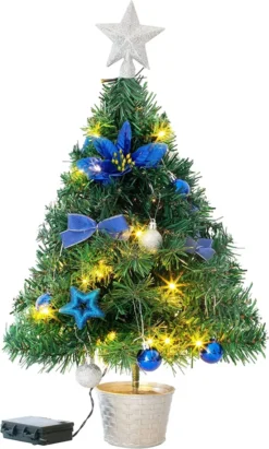 DIY Blue Small Tabletop Christmas Tree With LED Lights 24 In 10 DIY Blue Small Tabletop Christmas Tree With LED Lights 24 In -Christmas Decorations DIY Tabletop Mini Christmas Tree Blue 24in 3 result 600x998 1
