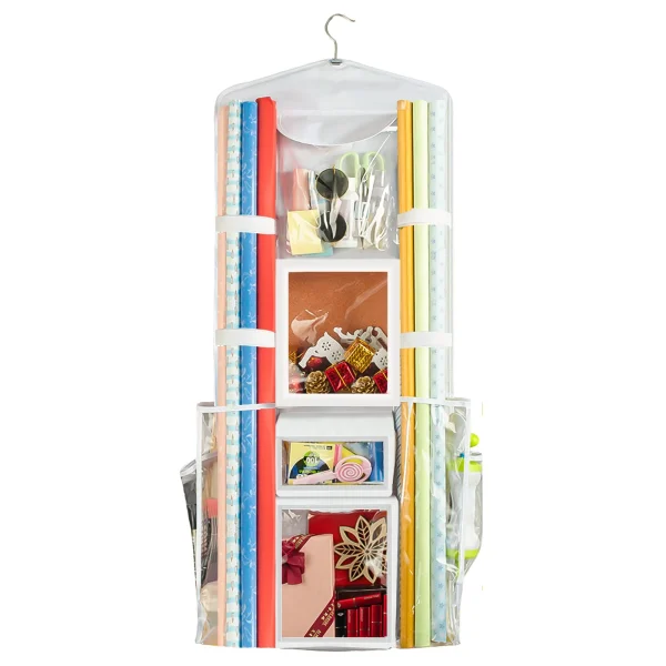 Double Sided Hanging Wrapping Paper Organizer Storage 3 Double Sided Hanging Wrapping Paper Organizer Storage
