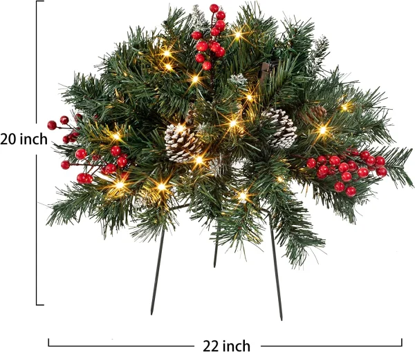 Frosted Christmas Urn Fillers With Pine Cone And Red Berry 18in 7 Frosted Christmas Urn Fillers With Pine Cone And Red Berry 18in - Image 5