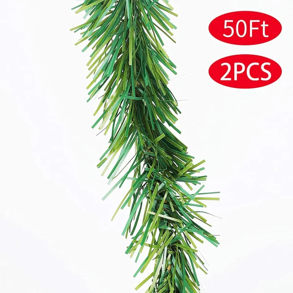 100ft 2pcs Artificial Green Christmas Garland 5 100ft 2pcs Artificial Green Christmas Garland - Image 3