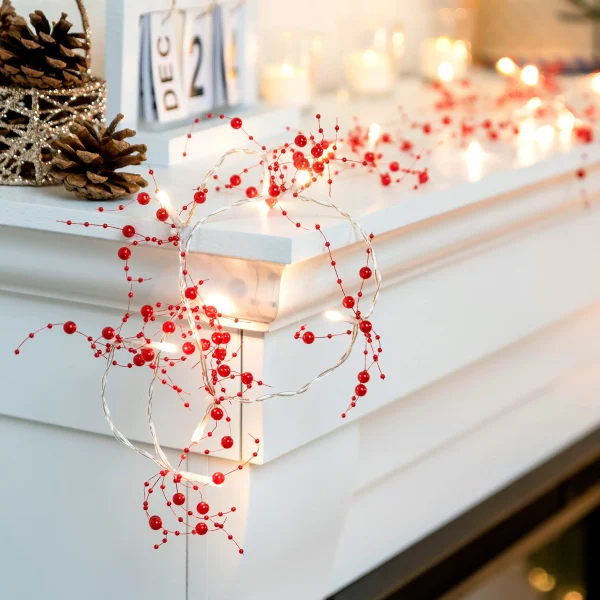 39 LED Pre Lit Christmas Garland 10ft 4 39 LED Pre Lit Christmas Garland 10ft - Image 2