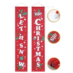 Let It Snow & Merry Christmas Banner -Christmas Decorations Let it Snow Merry Christmas Hanging Door Banner 3 result 600x600 1