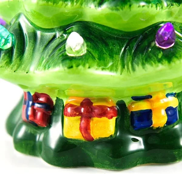 Mini Pre Lit Ceramic Tabletop Christmas Tree 7in 7 Mini Pre Lit Ceramic Tabletop Christmas Tree 7in - Image 5