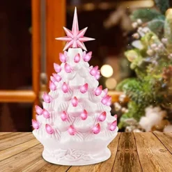 9in Ceramic Pink Tabletop Christmas Tree Prelit 10 9in Ceramic Pink Tabletop Christmas Tree Prelit -Christmas Decorations Pink Ceramic Christmas Tree 9in 3 result 1