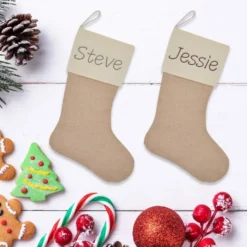 6pcs Plain Burlap Christmas Stockings 18in -Christmas Decorations Plain Burlap Christmas Stocking 3 result 600x600 1