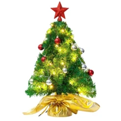 50 LED Pre Lit Tabletop Christmas Tree 23in 11 50 LED Pre Lit Tabletop Christmas Tree 23in -Christmas Decorations Prelit Table top Christmas tree with DIY Kits Gold 23in 5 result 600x600 1