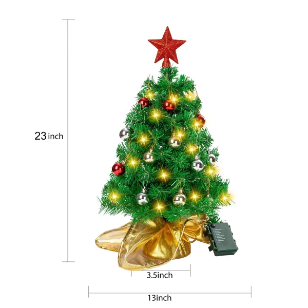 50 LED Pre Lit Tabletop Christmas Tree 23in 7 50 LED Pre Lit Tabletop Christmas Tree 23in - Image 5