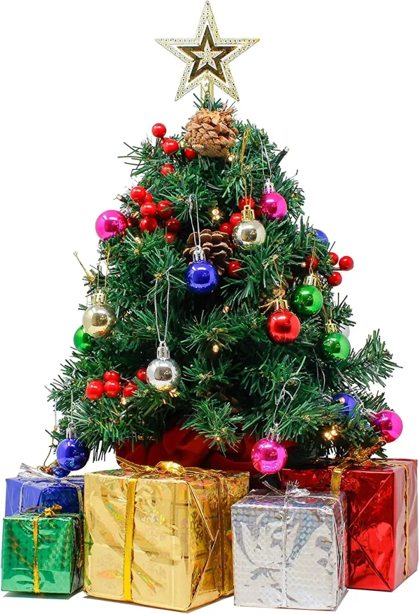 Prelit Tabletop Mini Artificial Christmas Tree 24in 5 Prelit Tabletop Mini Artificial Christmas Tree 24in - Image 3