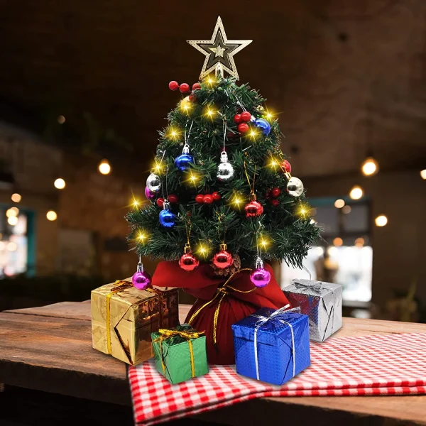 Prelit Tabletop Mini Artificial Christmas Tree 24in 7 Prelit Tabletop Mini Artificial Christmas Tree 24in - Image 5
