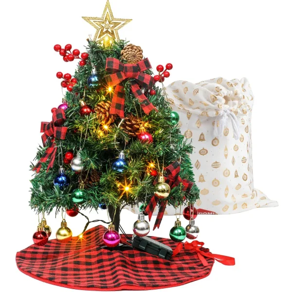 50 LED Pre Lit Artificial Mini Christmas Tree 24in 3 50 LED Pre Lit Artificial Mini Christmas Tree 24in
