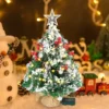 50 LED Prelit Tabletop Christmas Tree With String Lights 24in -Christmas Decorations Prelit Tabletop Flocked Christmas Tree with 50 Warm White String Lights 24in 1 result 600x600 1