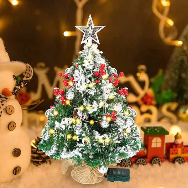 50 LED Prelit Tabletop Christmas Tree With String Lights 24in 3 50 LED Prelit Tabletop Christmas Tree With String Lights 24in