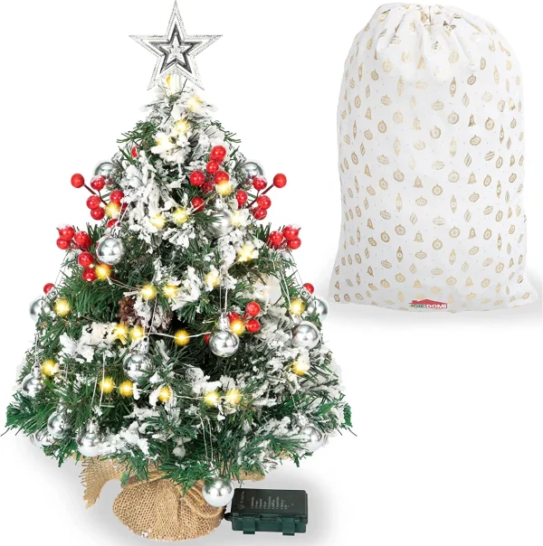 50 LED Prelit Tabletop Christmas Tree With String Lights 24in 4 50 LED Prelit Tabletop Christmas Tree With String Lights 24in - Image 2