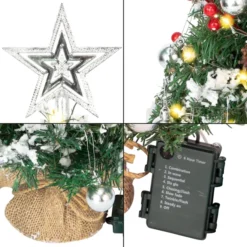 50 LED Prelit Tabletop Christmas Tree With String Lights 24in 10 50 LED Prelit Tabletop Christmas Tree With String Lights 24in -Christmas Decorations Prelit Tabletop Flocked Christmas Tree with 50 Warm White String Lights 24in 3 result 600x600 1