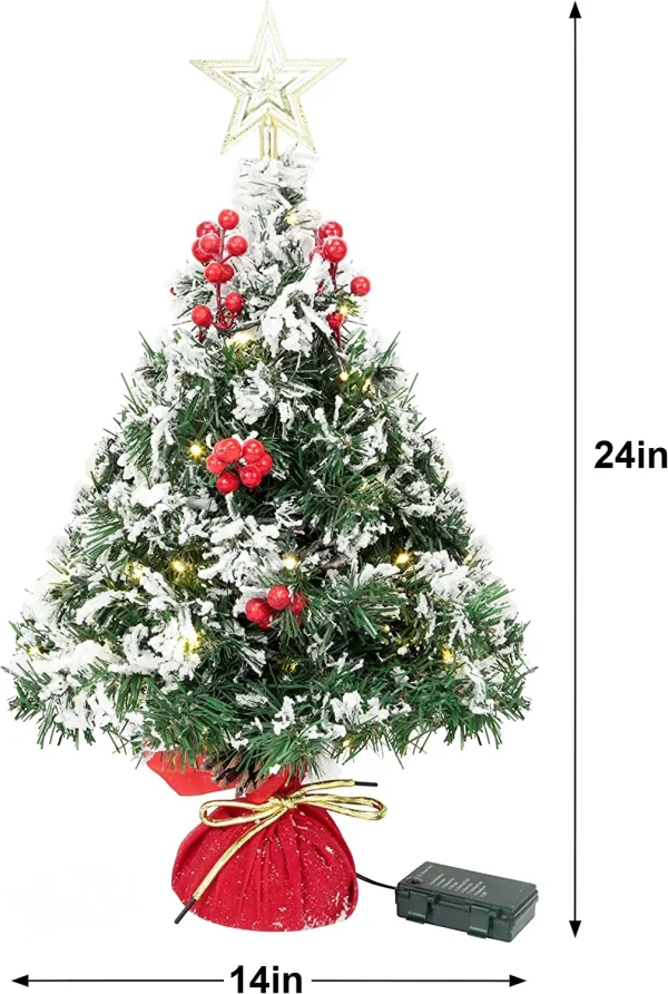 Prelit LED Artificial Mini Christmas Tree 6 Prelit LED Artificial Mini Christmas Tree - Image 4