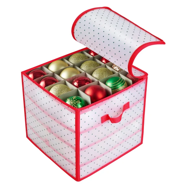 Red Plastic Ornament Storage Box 3 Red Plastic Ornament Storage Box