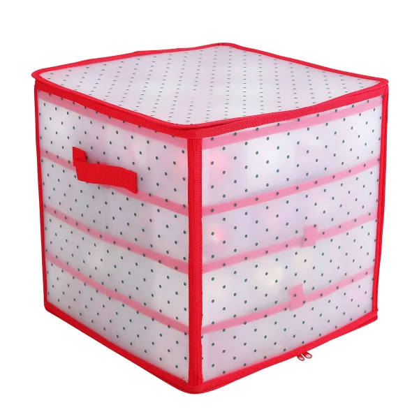 Red Plastic Ornament Storage Box 4 Red Plastic Ornament Storage Box - Image 2
