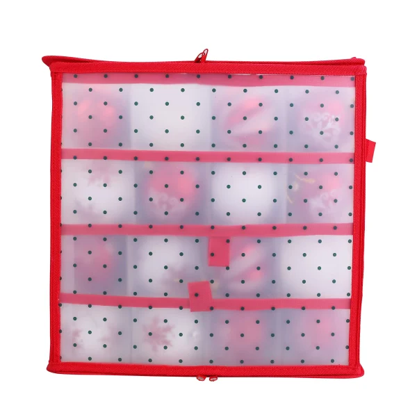 Red Plastic Ornament Storage Box 6 Red Plastic Ornament Storage Box - Image 4