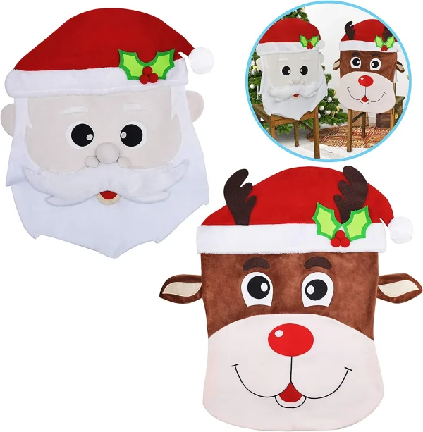 Santa & Dear Decorative Dining Room Chair Covers 4 Santa & Dear Decorative Dining Room Chair Covers - Image 2