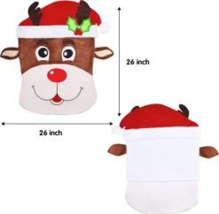 Santa & Dear Decorative Dining Room Chair Covers 12 Santa & Dear Decorative Dining Room Chair Covers -Christmas Decorations Santa And Reindeer Dining Chair Slip Covers 5 result 600x587 1