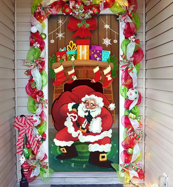 Santa With Gifts Christmas Door Cover 72in X 30in 4 Santa With Gifts Christmas Door Cover 72in X 30in - Image 2