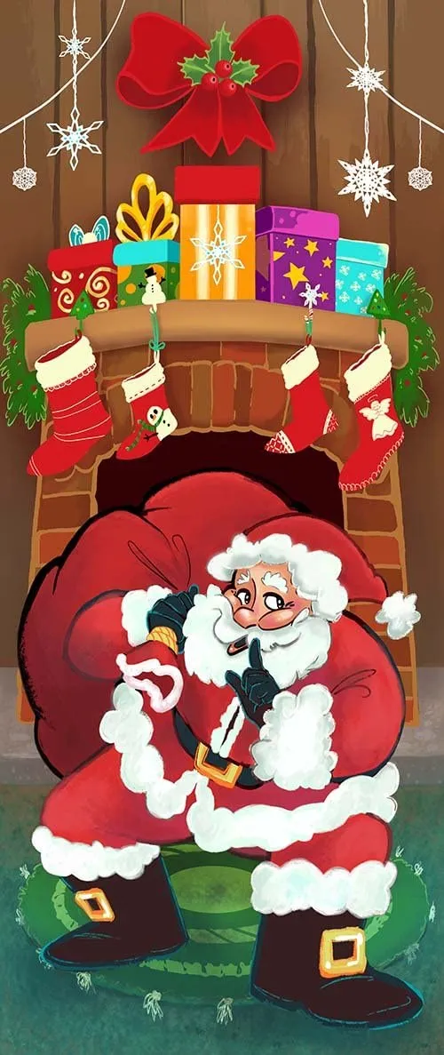 Santa With Gifts Christmas Door Cover 72in X 30in 5 Santa With Gifts Christmas Door Cover 72in X 30in - Image 3