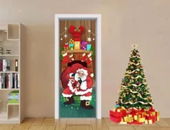 Santa With Gifts Christmas Door Cover 72in X 30in 10 Santa With Gifts Christmas Door Cover 72in X 30in -Christmas Decorations Silent Night Santa Door Cover 3 result