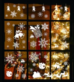 38Pcs Snowflake Window Clings Decal Stickers