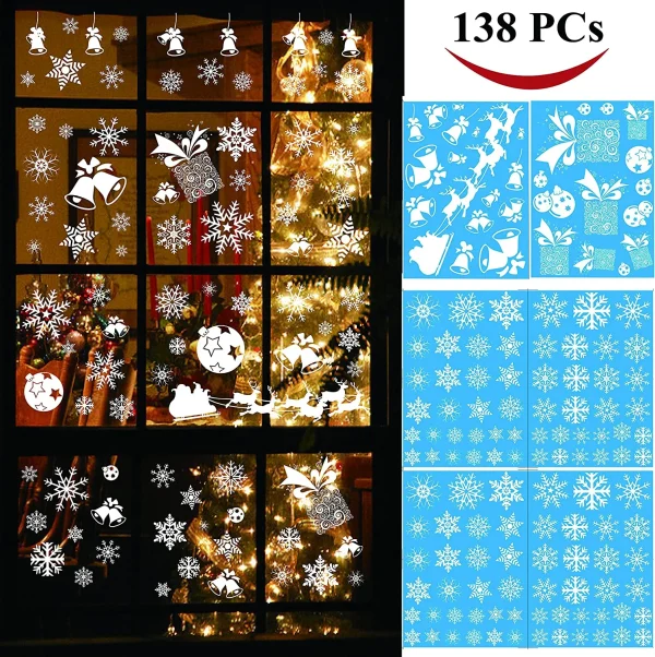 38Pcs Snowflake Window Clings Decal Stickers 8 38Pcs Snowflake Window Clings Decal Stickers - Image 6