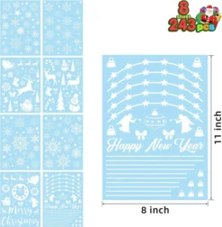 243pcs Christmas Snowflake Window Clings 8 Sheets 10 243pcs Christmas Snowflake Window Clings 8 Sheets -Christmas Decorations Snowflakes Window Clings 243 Pcs 3 result 600x613 1
