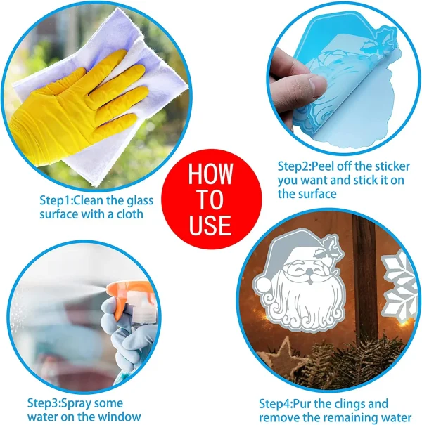 243pcs Christmas Snowflake Window Clings 8 Sheets 8 243pcs Christmas Snowflake Window Clings 8 Sheets - Image 6