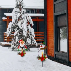 2pcs Snowman And Santa LED Christmas Solar Stake Lights 10 2pcs Snowman And Santa LED Christmas Solar Stake Lights -Christmas Decorations Snowman Santa Yard Stake Light 2 result 600x600 1