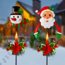 2pcs Snowman And Santa LED Christmas Solar Stake Lights 12 2pcs Snowman And Santa LED Christmas Solar Stake Lights -Christmas Decorations Snowman Santa Yard Stake Light 4 result 600x600 1