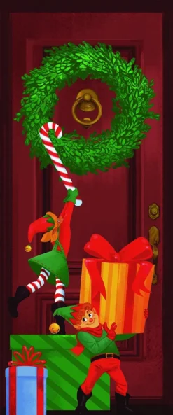Christmas Elf Door Cover 72in X 30in 7 Christmas Elf Door Cover 72in X 30in -Christmas Decorations Special Delivery Elf Door Cover 3 result