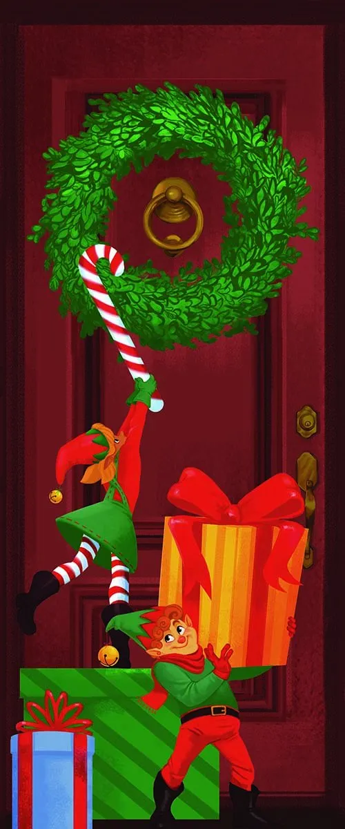 Christmas Elf Door Cover 72in X 30in 5 Christmas Elf Door Cover 72in X 30in - Image 3