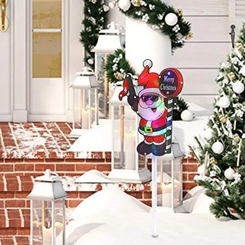 Tall Christmas Lighted Santa Claus With Merry Christmas Sign 25in 8 Tall Christmas Lighted Santa Claus With Merry Christmas Sign 25in - Image 6